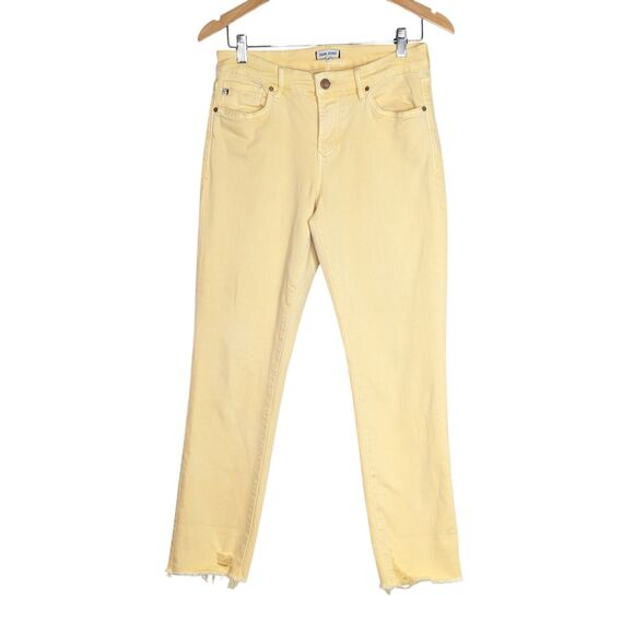 Dear John Denim - Dear John Ankle Cropped Jeans Size 28 Yellow Raw Hem Spring Summer Unique Denim